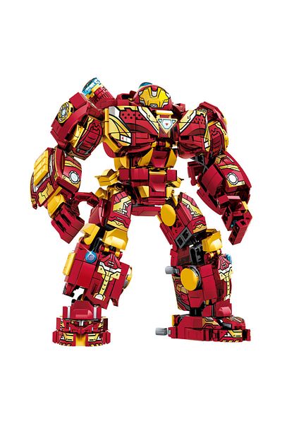 M MENBIS 823pcs With 2 Figure Superheroes Mecha Building Blocks Toys For Boys Super Armor Robot Model Militar