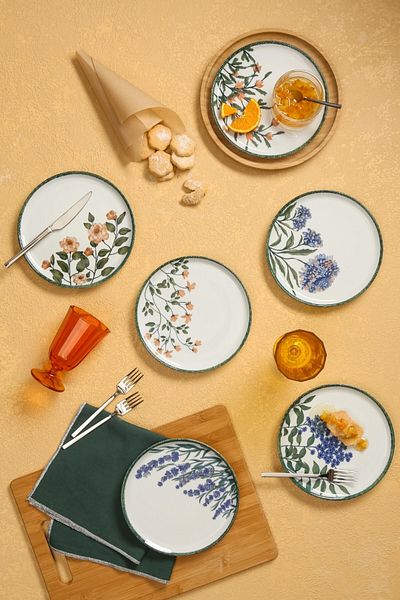 Porland 20cm 6 Pieces Flower Garden Cake Plate - 04Ppo 000609