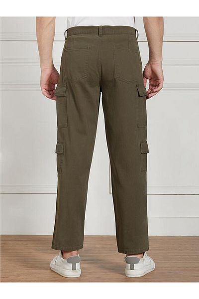 Dennis Lingo By Styli Cotton Lycra Solid Stretchable Relaxed Fit Cargo Trousers