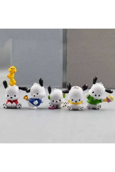 Choice 1 5pcs Anime Figure Doll 3-4cm Kawaii Pochacco Melody Model Accessories Children's Toys Gift Action.