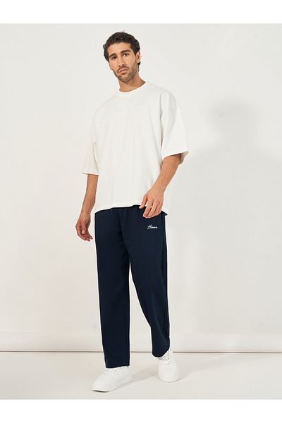 Styli Signature Relaxed Open Hem Joggers with Embroidery