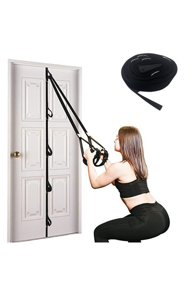 Choice حزام تثبيت الباب باللون الأسود بطول 5.1 متر لتمارين المقاومة وملحق الصالة الرياضية للمنزل