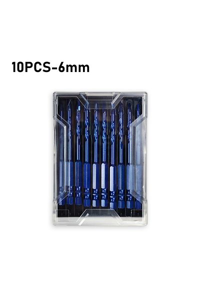 SHENSEN 10pcs 6mm High Hardness Eccentric Drill Precision Drilling 6/8/10/12mm Glass Tile Ceramic Punching R