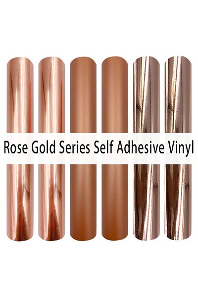 Choice 6pcs/set Rose Gold Permanent Adhesive Vinyl For Silhouette Cameo Craft Diy Cups Glass Wall Party ...