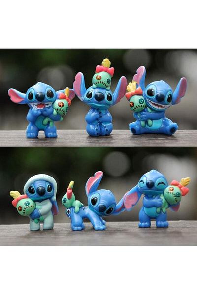 Choice White Miniso 6pcs Lilo & Stitch Cartoon Cute Figure Model Collection Anime Desktop Ornament Birthday