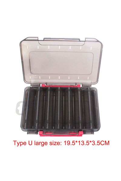 Choice Black Big Shrimp Fishing Box Fishing Accessories Box Squid Jig Box Tackle Double Side Folio U Size W