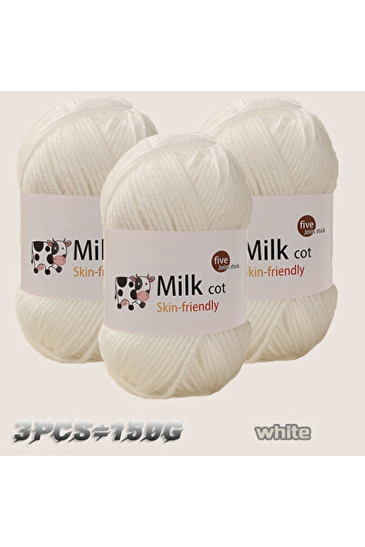 Choice 19 150 جرامًا من غزل الحليب متوسط الخشونة مصنوع يدويًا من خيوط الحياكة...