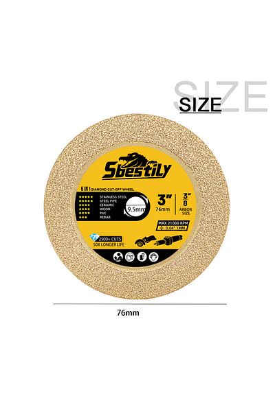 SI FANG 76mm 9.5mm Multipurpose Cutting 76mm 76mm Diamond Cut-Off Wheel 3" Grinding Disc Mini Circular Saw B
