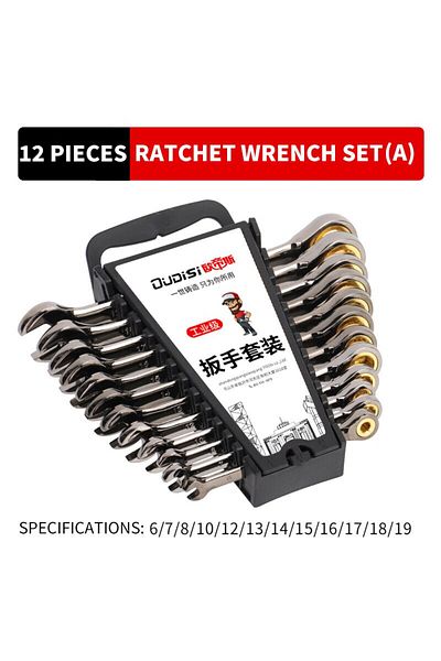 Choice 12pcs-a 12pcs/6pcs Dual-use Ratchet Head Quick Wrench Set Hardware Tools 72 Teeth Wholesale 180 Degr