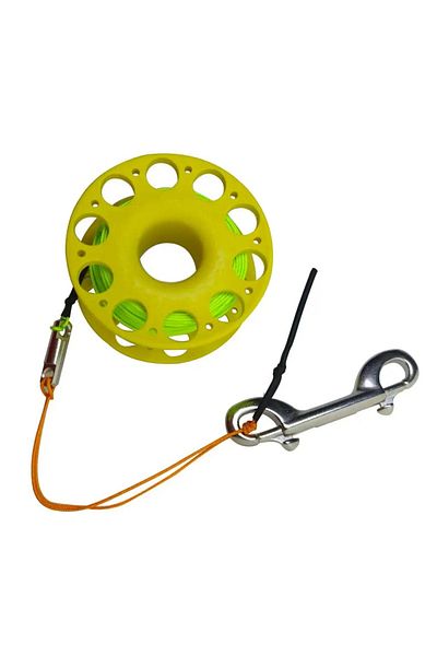 Choice Green Line Yellow 30m Scuba Diving Spool Finger Reel With Stainless Steel Double Ended Hook Smb Tech