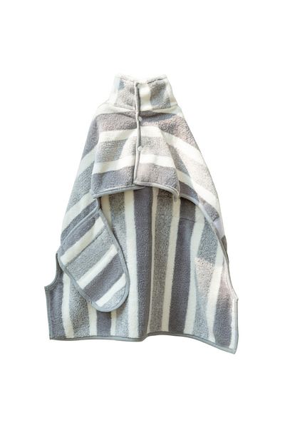 Choice M Gray Booteely Pet Polyester Coral Fleece Bathrobe Gray White Stripe Style Size L (vacuum Packaging