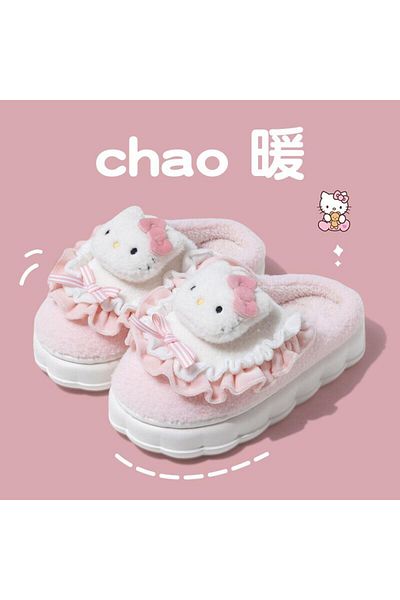 Choice 38-39 Hello Kitty Sanrio Slippers Cartoon Hello Kitty My Melody Kuromi Cinnamoroll Autumn And Winter