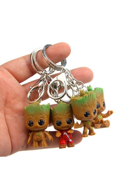 Choice Pack By Bag 01 4pcs/set Marvel Guardians Of The Galaxy Avengers Groot Baby Tree Man Keychain Model F