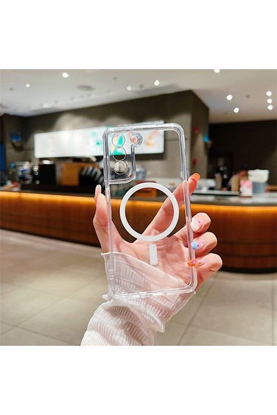 Choice For Samsung S24Ultra Clear For Magsafe Magnetic Transparent Case For Samsung Galaxy S24 S23 S22 S21