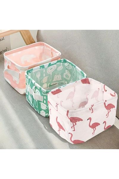 Choice 1pc Cotton Linen Fabric Waterproof Desktop Sundries Basket Storage Box Cosmetic Toy Organizer Und...