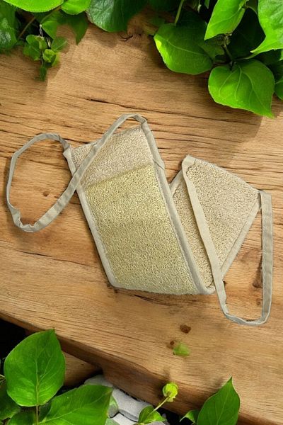 EM AMANOS BEAUTY Natural Gourd Fiber Back Exfoliating and Massage Fiber Restores Skin Surface Creates Skin Firming Effect
