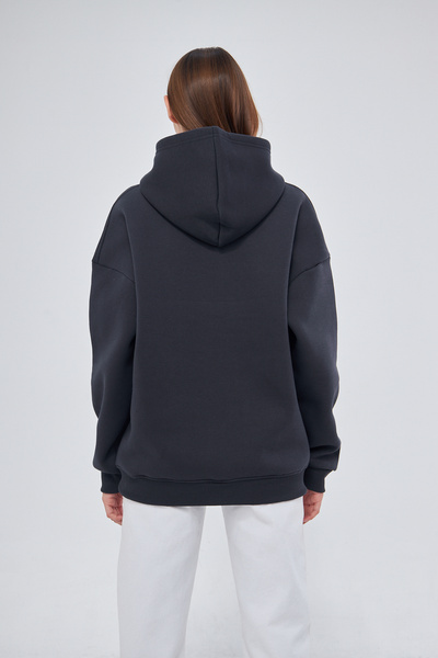 YÜKSEL IŞIK Унісекс-светр з капюшоном Basic - з каменним принтом, 100% бавовна