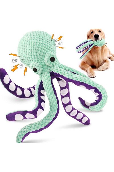 Choice Dog pet plush octopus toy interactive sound anti-demolition home large and small dog boredom comp...