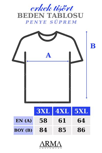 Arma Yıldız Ανδρικό λευκό μπλουζάκι Plus Size - Crew Neck, 100% βαμβάκι, εσώρουχο