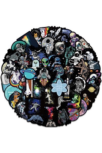 Choice 50pcs 50pcs Outer Space Astronaut Graffiti Stickers Cartoon Diy Skateboard Fridge Motorcycle Luggage