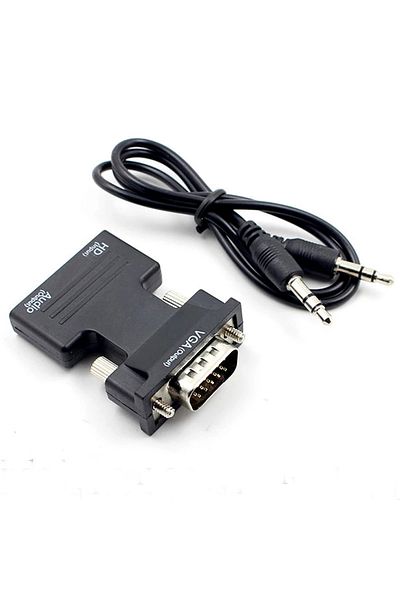 Choice Black With Hdmi Female To Vga Male Converter Audio Adapter Cable For Projector Hd Computer Set-top B