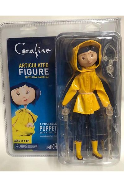 Choice With Box D Neca Anime Coraline Doll Articulated Anime Figure Raincoat Sweater In Striped Shirt Toy L