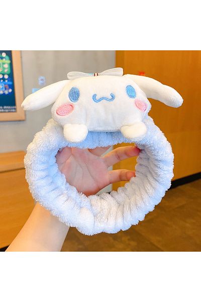 Choice Cinnamoroll A Sanrio Kuromi Melody Plush Doll Face Wash Makeup Hairband Kawaii Cinnamoroll Sweet Non