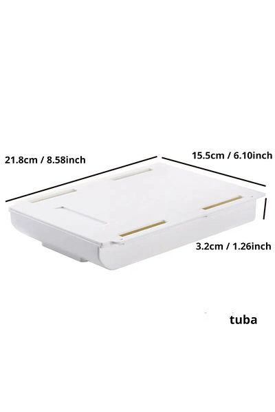 Choice 1pc L 1pcs White Selfadhesive Storage Drawer Box Makeup Pencil Tray Desk Hidden Under Stand Self-adh