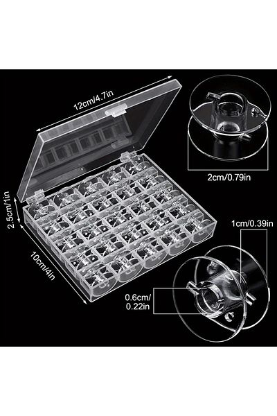 Choice Box With 25 Spools 25 Piece Set Of Mudder Plastic Sewing Machine Barrels With Sewing Machine Storage