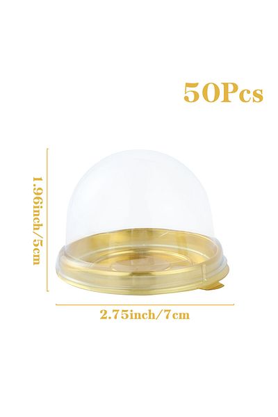 Choice As Shown 1 50pcs Mini Transparent Cake Box Container Transparent Cupcake Dome Pastry Baking Packagin