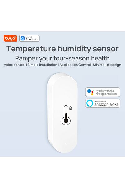 Choice White Tuya Wifi Temperature And Humidity Sensor Indoor Humidity Sensor Battery Powered App Monitorin