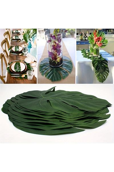 Choice M 10pcs 10pcs Hawaii Artificial Palm Leaf Turtle Back Leaf Jungle Beach Theme Party Flower Arrangeme