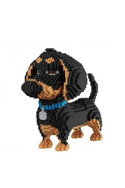 Choice KNEW BUILT Dachshund Dog Model Micro Mini Building Blocks Set Educational Recreation Toys Pet Lov...
