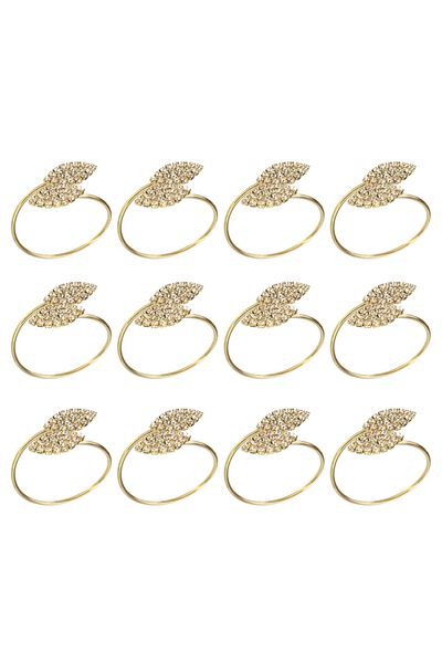 Choice 12pcs (GOLD) Napkin Ring, 12 Pcs Metal Napkin Rings Holder For Wedding Party Dinner Table Decoration