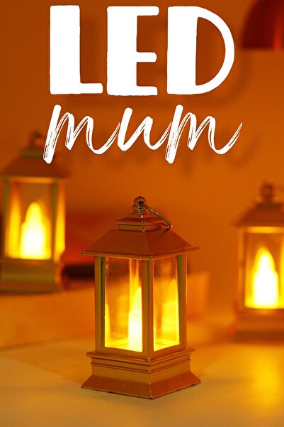 Telvesse 3 ADET Led Mum Mini Dörtgen Tip Pil Dahil Dumansız Alev Ledli Yapay ...