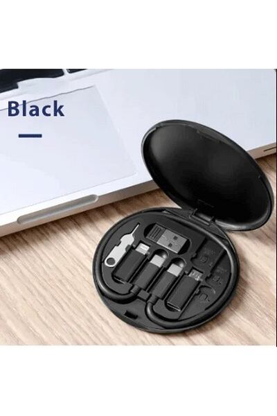 Choice Black Portable Multifunctional Data Cable Storage Box, 60w Fast Charging Mobile Phone Holder, Chargi