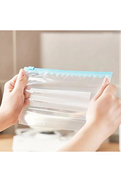 Choice L Transparent 10pcs Thickened Sliding Lock Bag For Refrigerator Refrigeration, Freezing, Storage, Co