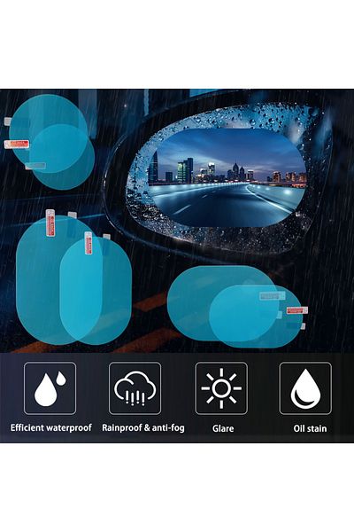 Choice White Car Rearview Mirror Film Side Window Rainproof Clear Film 2pcs Anti Fog Window Mirror Protecti