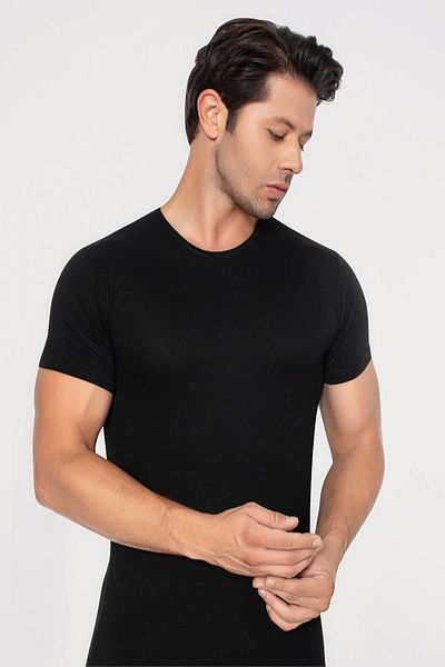 Arma Yıldız Black Bamboo Men's T-Shirt - Crew Neck