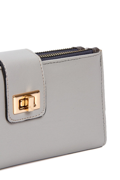 Newish Kadın Okyanus Mavi Soft Doku Kartlık ve Cüzdan