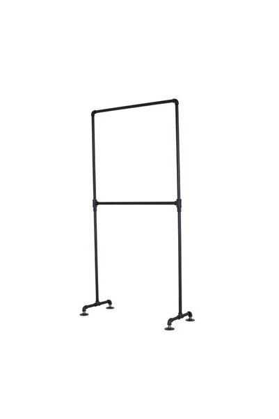 NAKRES Mağaza Dekor Elbise Askısı Çift Kat Giyim Rafı Endüstriyel Vintage Bor...