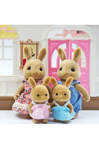 Choice Brown Rabbit Family Simulation Forest Reindeer Family Doll Dollhouse Figures Furniture Set Diy Plays