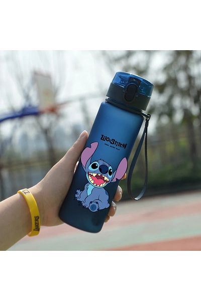 Choice Sdq-lsb-15 560ml Stitch Angel Cartoon Water Cup Gray Blue Portable Plastic Large Capacity Cartoon Fi