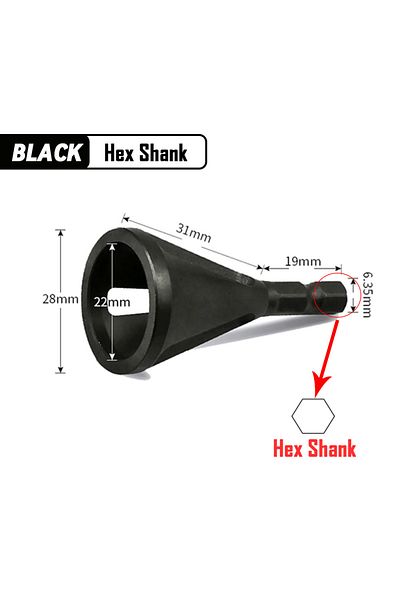 atooltour Black Hexagon Deburring External Chamfer Tool Metal Hex Triangle Trimming Drill Bit For Stainless St