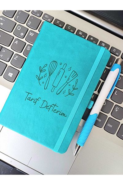 Ulus Damga My Turquoise Lined Recipe Notebook - Undated, 9X14 Model