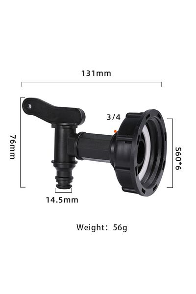 Choice 98179 1pc Durable Ibc Tank Tap Adapter S60*6 Coarse Thread To ''3/4'' Connector Replacement Valve Ga