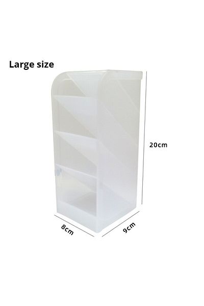 Choice 1pc White 1pc White/black Transparent Multifunctional Large Capacity Desktop Stationery Pencil Stora