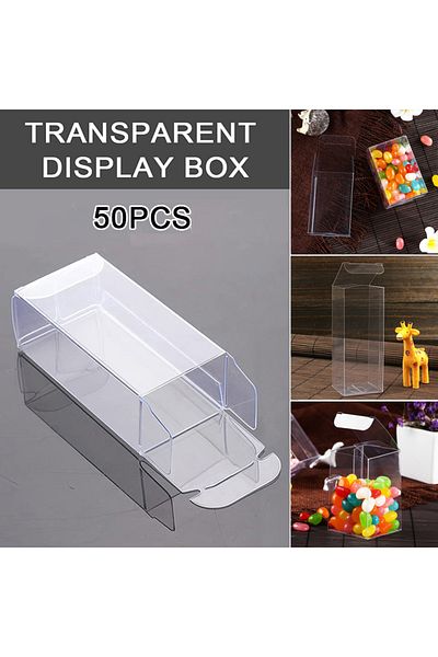 Choice Other 50pcs 30*40*82mm Pvc Box Rectangle Clear Gift Display Box Cosmetic Crafts Packaging Box Transp
