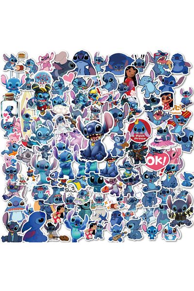 Choice 100pcs 100pcs Cute Cartoon Lilo Stitch Stickers For Scrapbook Laptop Phone Luggage Skateboard Decals
