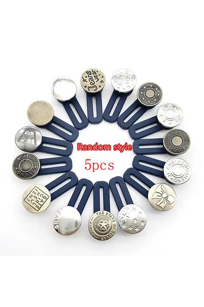 Choice Random Color 5pcs 5pcs Button Extender For Pants Adjustable Waist Button Retractable Waistband Expan